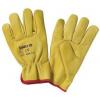  GANTS FLEUR CUIR JAUNE T10 