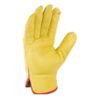  GANTS FLEUR CUIR JAUNE T10 