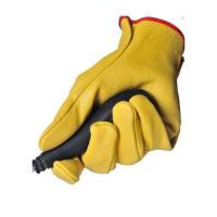  GANTS FLEUR CUIR JAUNE T10 