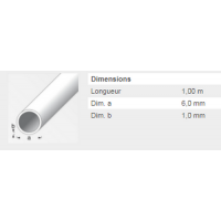  TUBE ROND 6MM ALU ARGENT 1M 