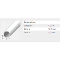  TUBE ROND 16MM ALU ARGENT 1M 