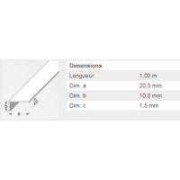  CORNIERE 20X10 ALU ARGENT 1M 