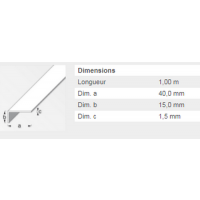  CORNIERE 40X15 ALU ARGENT 1M 