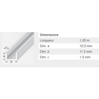  U 10X11,5X1,5 ALU ARGENT 1M 