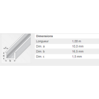  U 10X16,5X1,5 ALU ARGENT 1M 