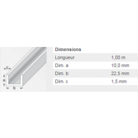  U 10X22,5X1,5 ALU ARGENT 1M 