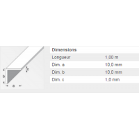  CORNIERE 10X10X1 PVC BLANC 1M 