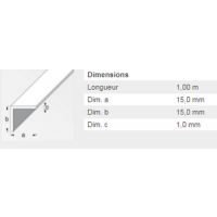  CORNIERE 15X15X1,2 PVC BLANC1M 
