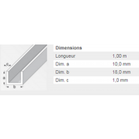  U 10X18X10X1 INT16 PVCBLANC 1M 