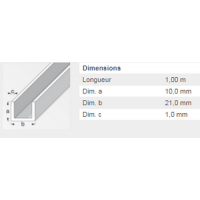  U 10X21X10X1 INT19 PVCBLANC 1M 