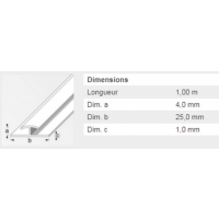  H 4X25MM PVC BLANC 1M 