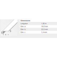  CORNIERE 19X22X1,4 PVC CH 1ML 