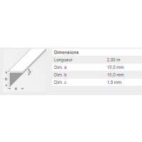  CORNIERE 15X15X1,2 PVC BLANC2M 
