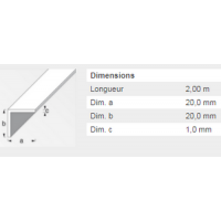  CORNIERE 20X20 PVC BLANC2M 