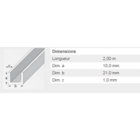  U 10X21X10X1 INT19 PVC BLC 2M 