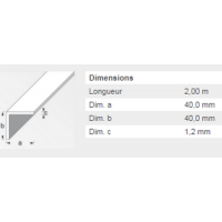  CORNIERE 40X40 PVC BLANC 2M 