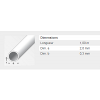  TUBE ROND 2MM LAITON MASSIF 1M 