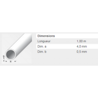  TUBE ROND 4MM LAITON MASSIF 1M 