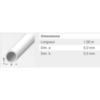  TUBE ROND 6MM LAITON MASSIF 1M 