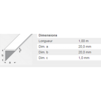  CORNIERE 20X20X1,5 LAITON 1M 