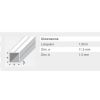  TUBE CARRE 11,5X8MM ALU BLC 1M 