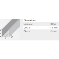  U CARRE 11,5X1MM ALU BLANC 1M 