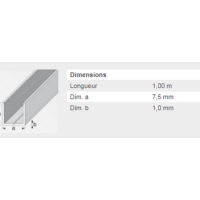  U CARRE 7,5X1MM PVC BLANC 1M 