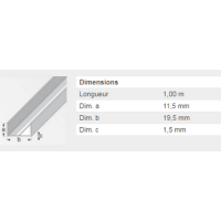  U RECT 11,5X19,5X1,5 ALU BL 1M 