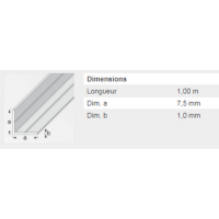  CORNIERE 7,5X1MM PVC BLANC 1M 