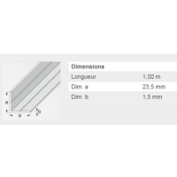  CORNIERE 23,5X1,5MM PVC BLC 1M 