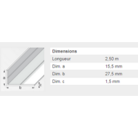  CORNIERE 15,5X27,5X1,5 AL 2,5M 