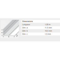  CORNIERE 11,5X11.5X19.5 PVC 1M 