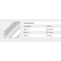  CORNIERE 15,5X27,5X1,5 PVC 1M 