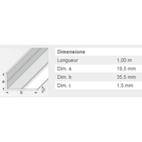  CORNIERE 19,5X35,5X1,5 PVC 1M 