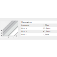  CORNIERE 23,5X43,5X1,5 PVC 1M 