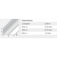  CORNIERE 15,5X27,5X1,5 PVC2,5M 