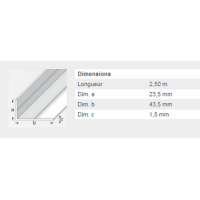  CORNIERE 23,5X43,5X1,5 PVC2,5M 