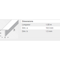  T CARRE 19,5X1,5MM PVC BLC 1M 