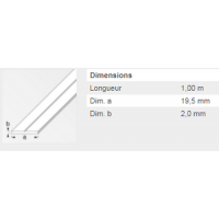  PLAT 19,5X2MM ALU BLANC 1M 
