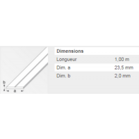  PLAT 23,5X2MM ALU BLANC 1M 
