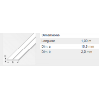  PLAT 15,5X2MM PVC BLANC 1M 