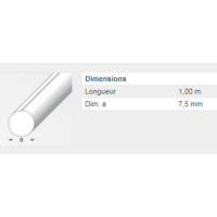  ROND PLEIN 7,5MM ALU BRUT 1M 