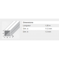  TUBE CARRE 11,5X8MM ALU 1M 