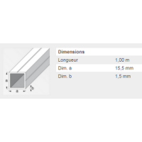  TUBE CARRE 15,5X12MM ALU 1M 