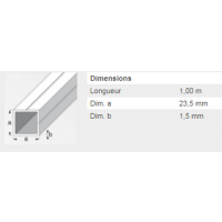  TUBE CARRE 23,5X20MM ALU 1M 
