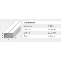  TUBE RECT 15,5X27,5X12MM ALU1M 