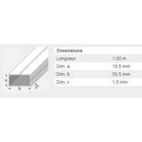  TUBE RECT 19,5X35,5X16MM ALU1M 