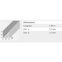 U CARRE 7,5X1MM ALU BRUT 1M 