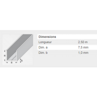  U CARRE 7,5X1,0MM ALU 2,5M 