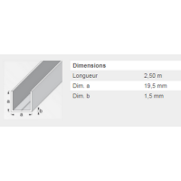  U CARRE 19,5X1,5MM ALU 2,5M 
